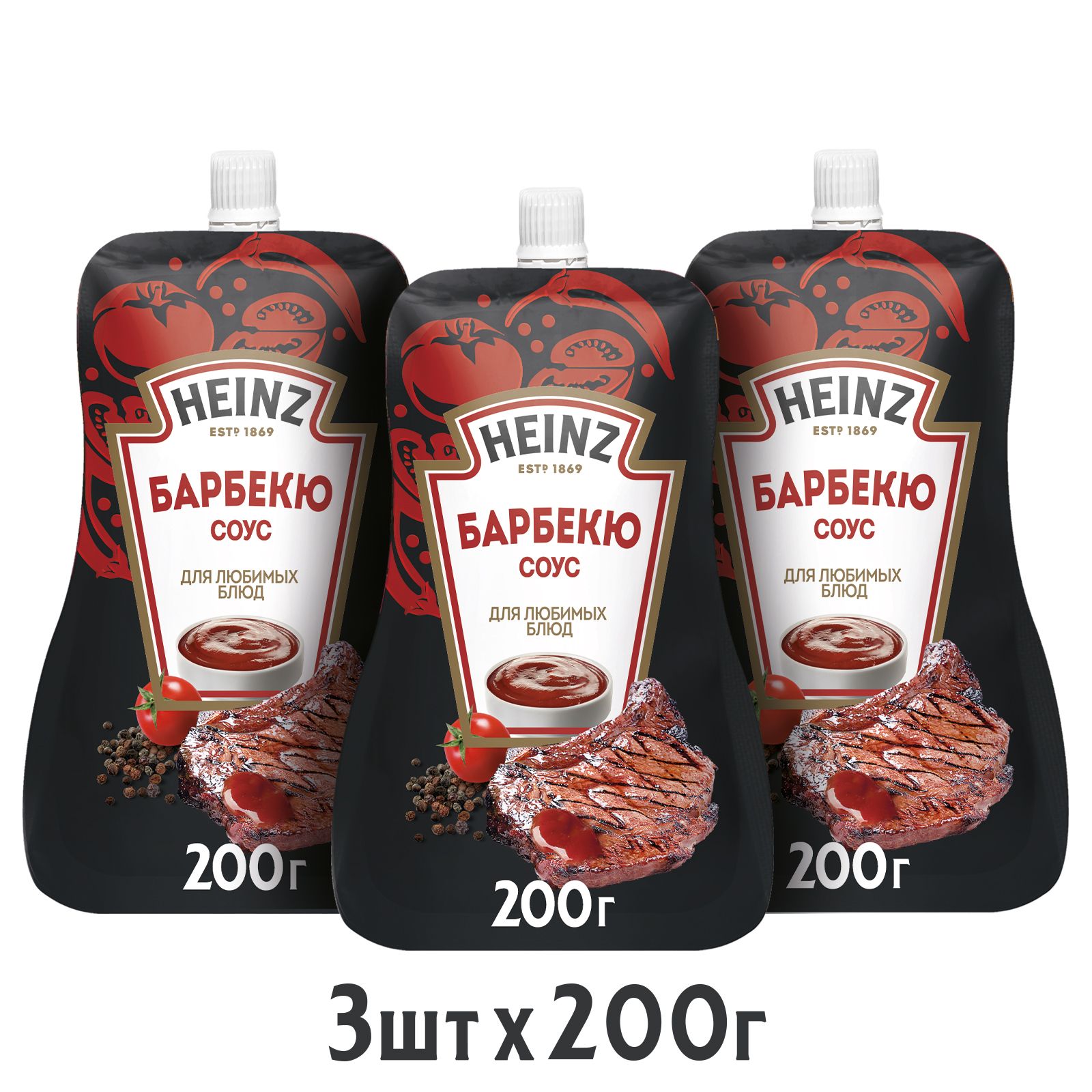 Соус Heinz Барбекю томатный, 200 г х 3 шт - купить с доставкой по выгодным  ценам в интернет-магазине OZON (1392016590)