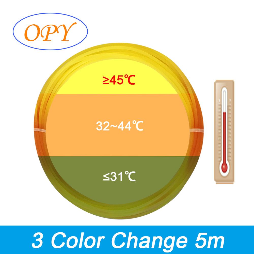 Цвет изменения температуры PLA-пластик OPY 1,75 мм 3D-ручка и нить для 3D-принтера Oliver от зеленого до красного и желтого цвета 5 м