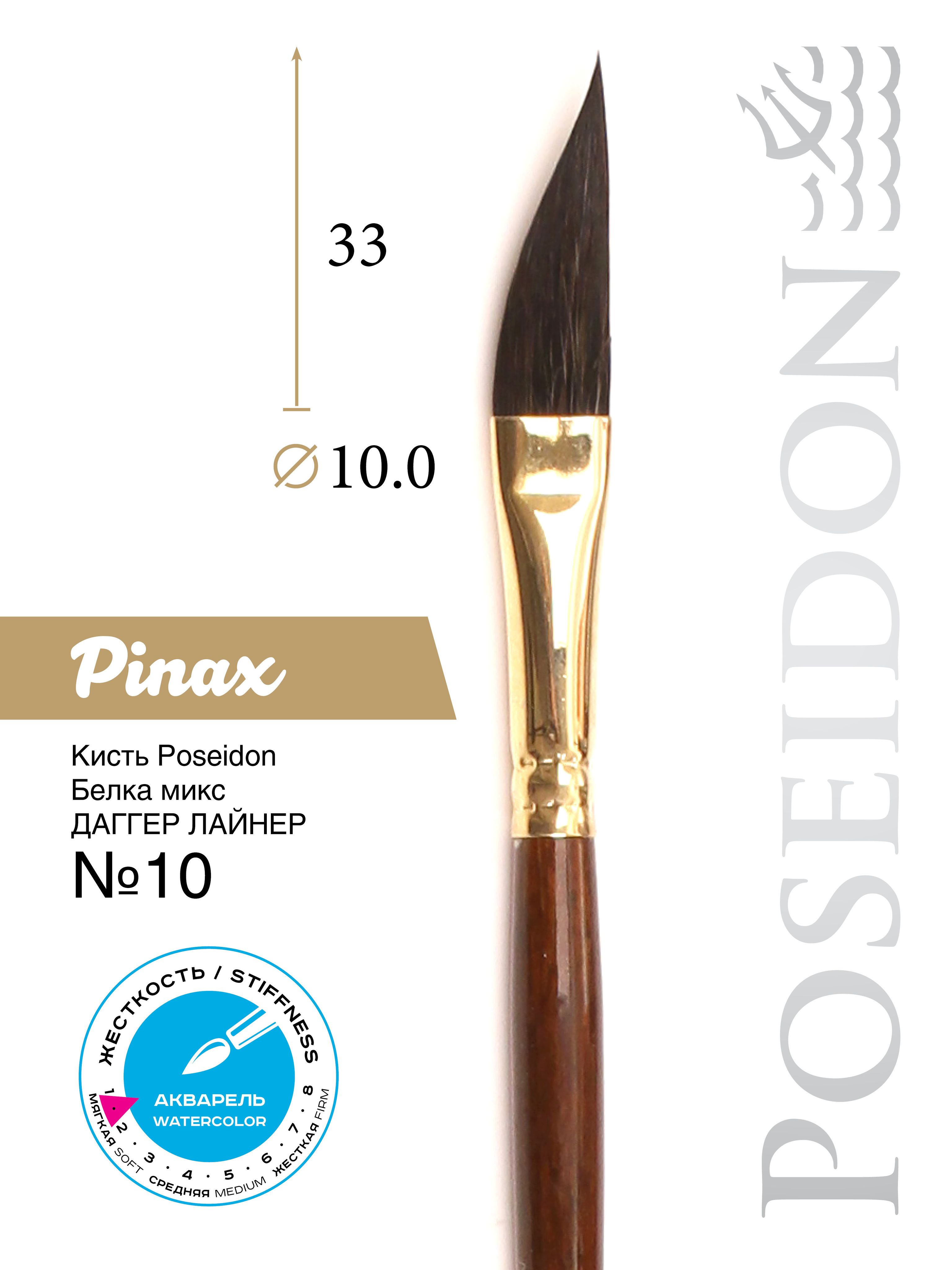 Pinax Кисть для рисования Даггер №10, 1 шт.