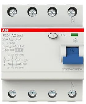 Устройство защитного отключения УЗО ABB F204 25A/300mA типа АС 2CSF204001R3250