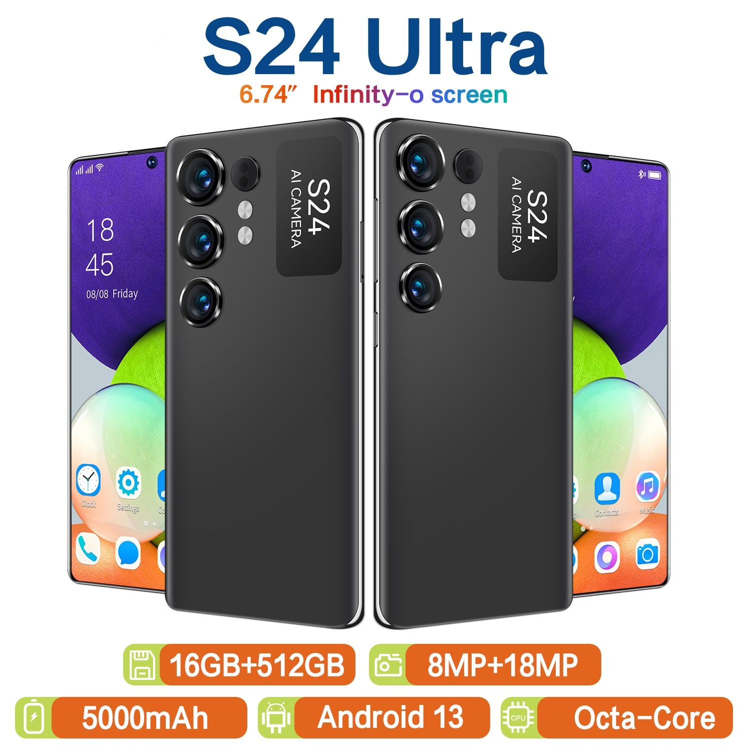 Смартфон ультратонкий новый мобильный телефон s24 ultra