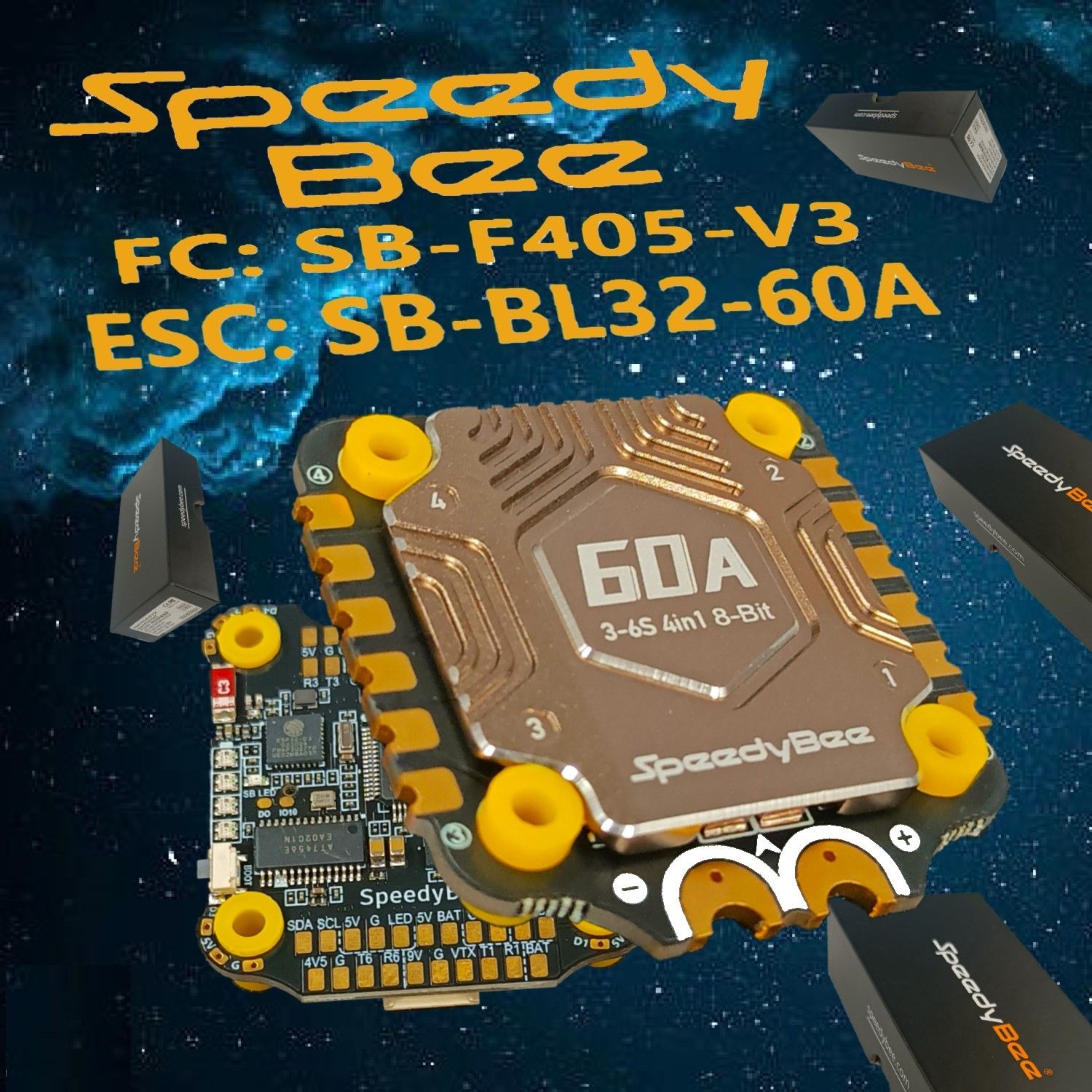 КонтроллерполетаSpeedyBeeF405V360AStackFC&ESCF405V3BLS60A4-в-1ESC30x30Bluetooth