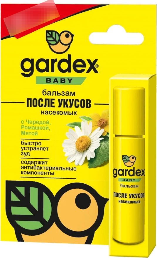 Бальзам после укусов насекомых Gardex / Гардекс Baby с чередой, ромашкой и мятой в виде аппликатора 7г