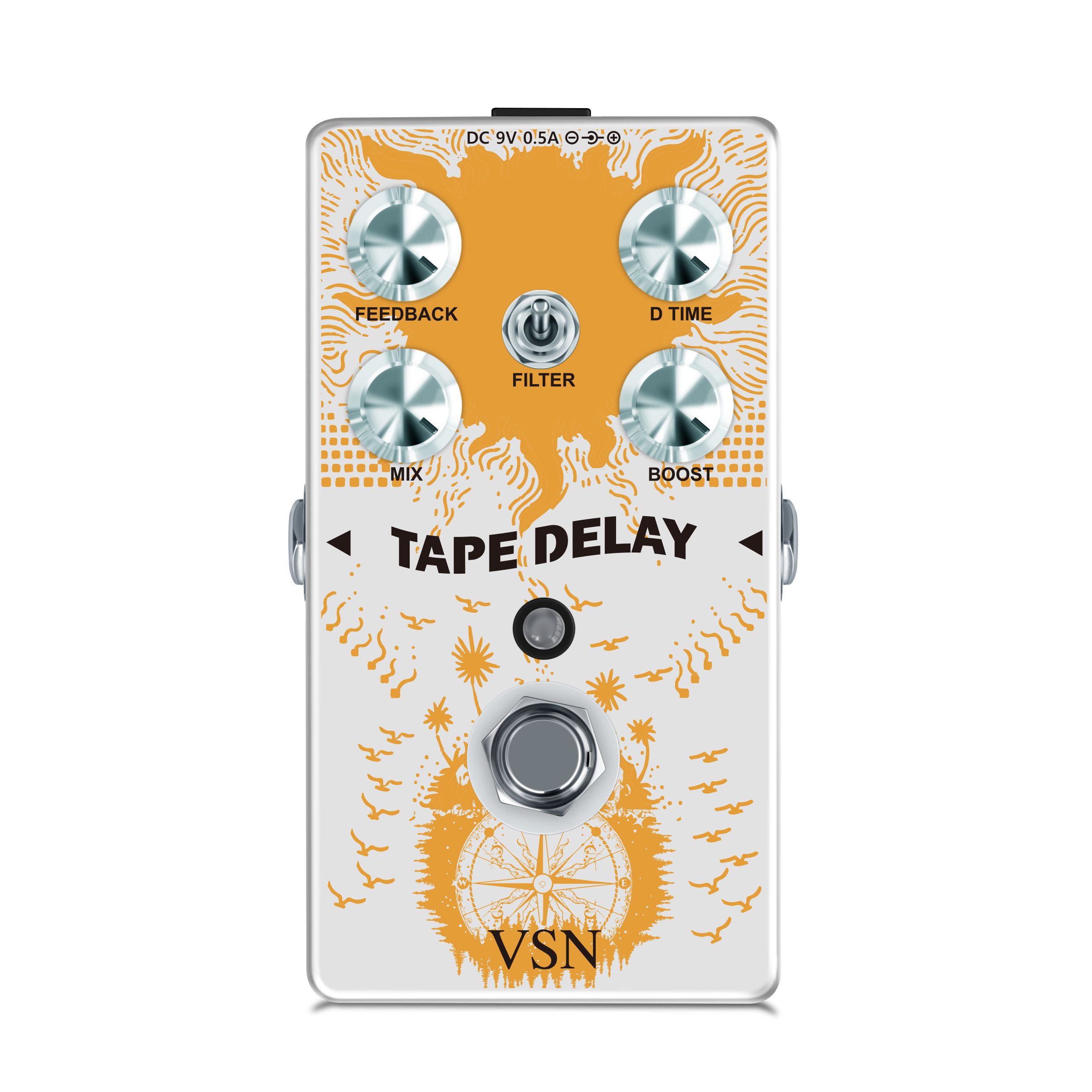 VSN RE-01 TAPE DELAY Эффект гитары педаль истинного обходного полного металлического корпуса