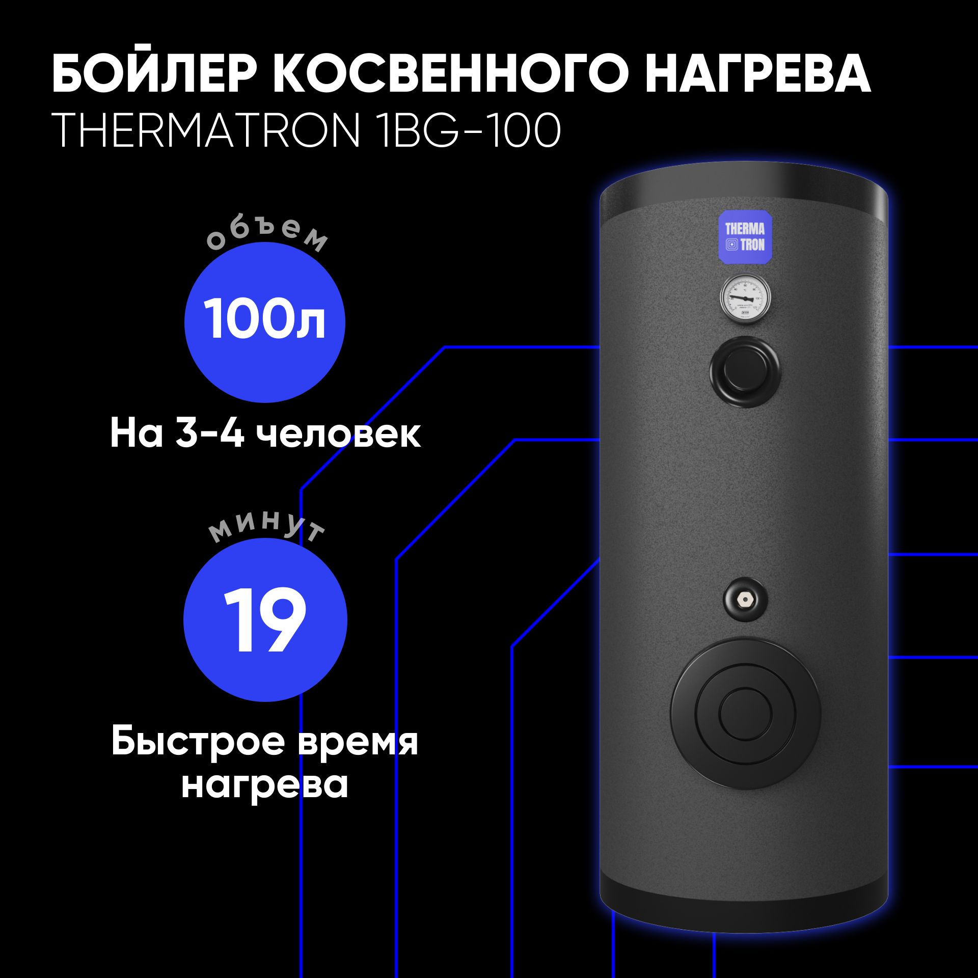 Бойлер косвенного нагрева ThermaTron 1BG купить по доступной цене с  доставкой в интернет-магазине OZON (1436647410)