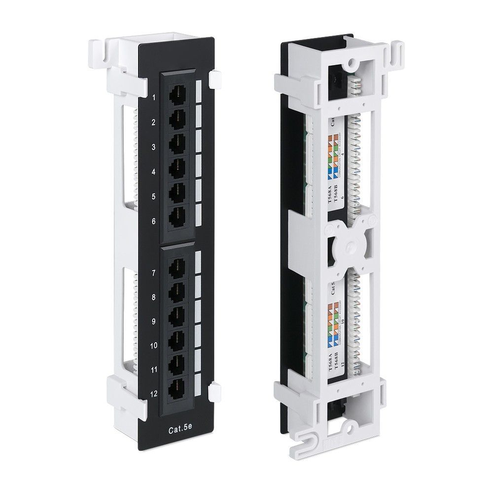 Патч панель Hyperline, 12 портов RJ-45, WR-PL-12-C5E-WL-D