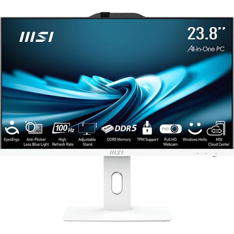 MSI 23.8" Моноблок PRO AP242P 14M-663RU (Intel Core i5-14400, RAM 16 ГБ, SSD 512 ГБ, Intel UHD Graphics, Windows), 9S6-AE0622-663, белый, Русская раскладка