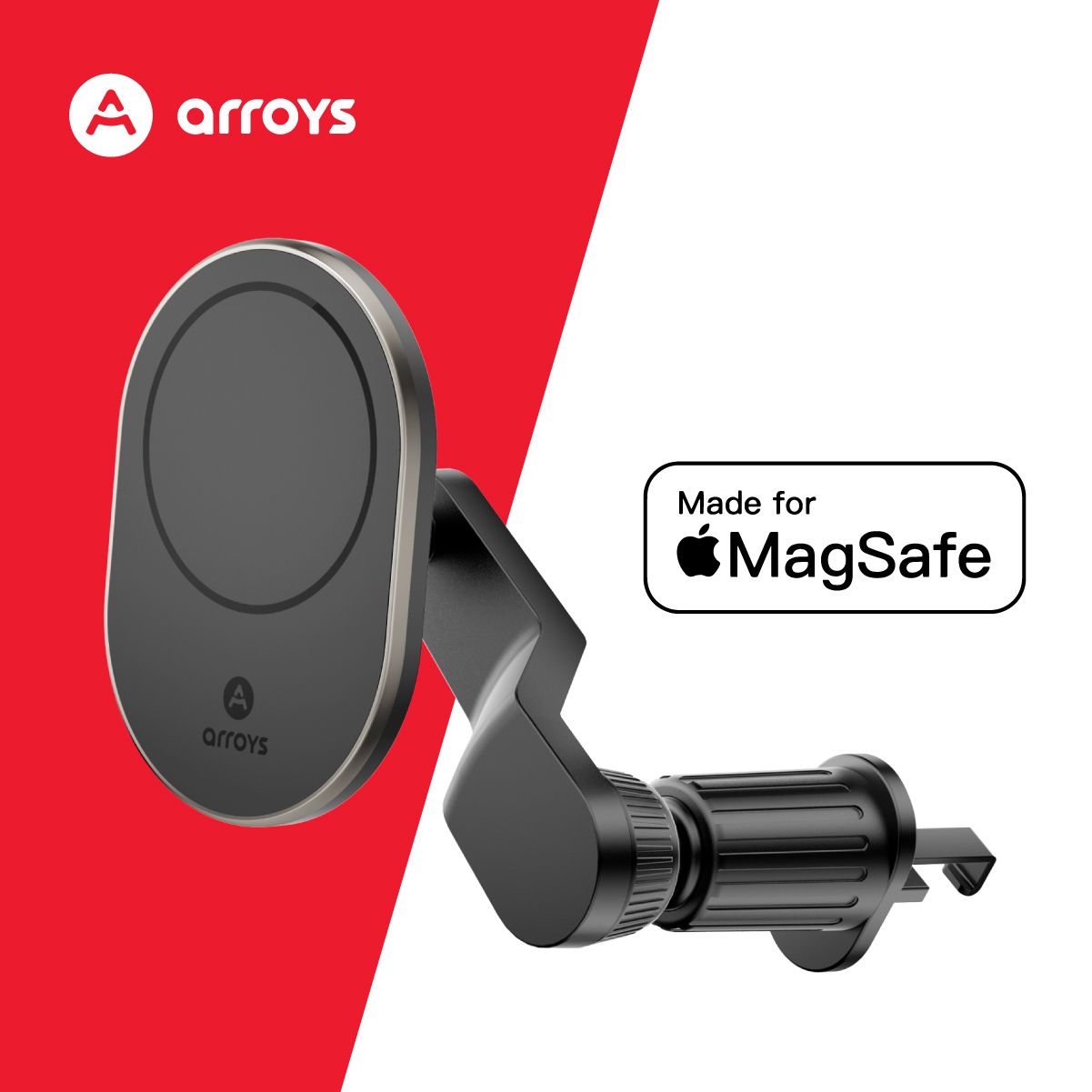 Держатель для смартфона в вентиляцию Arroys Vent-MS2H с MagSafe и удлинительным плечом