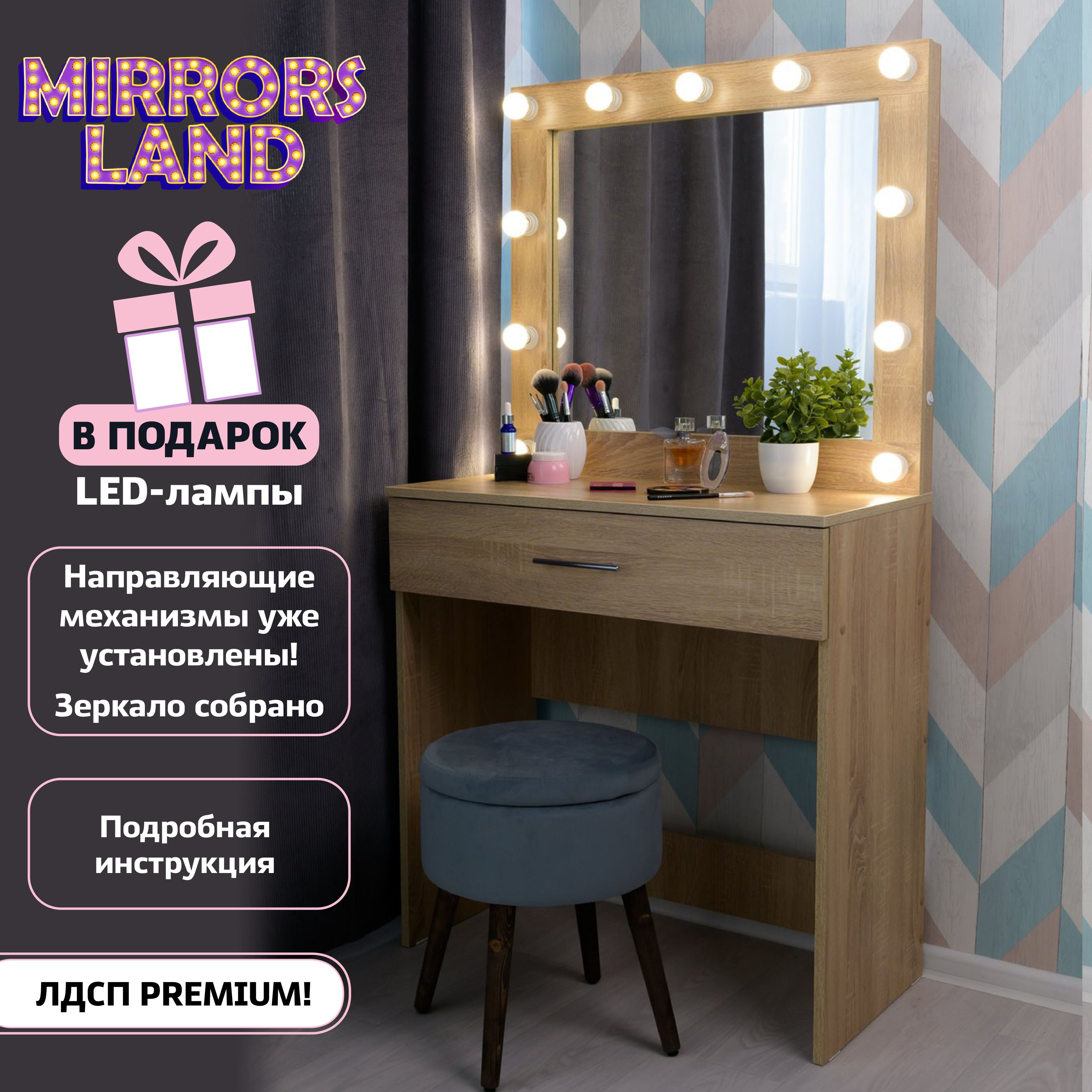 MIRRORSLANDТуалетныйстоликГримерныйстоликсоднимящиком,80х40.4х150см