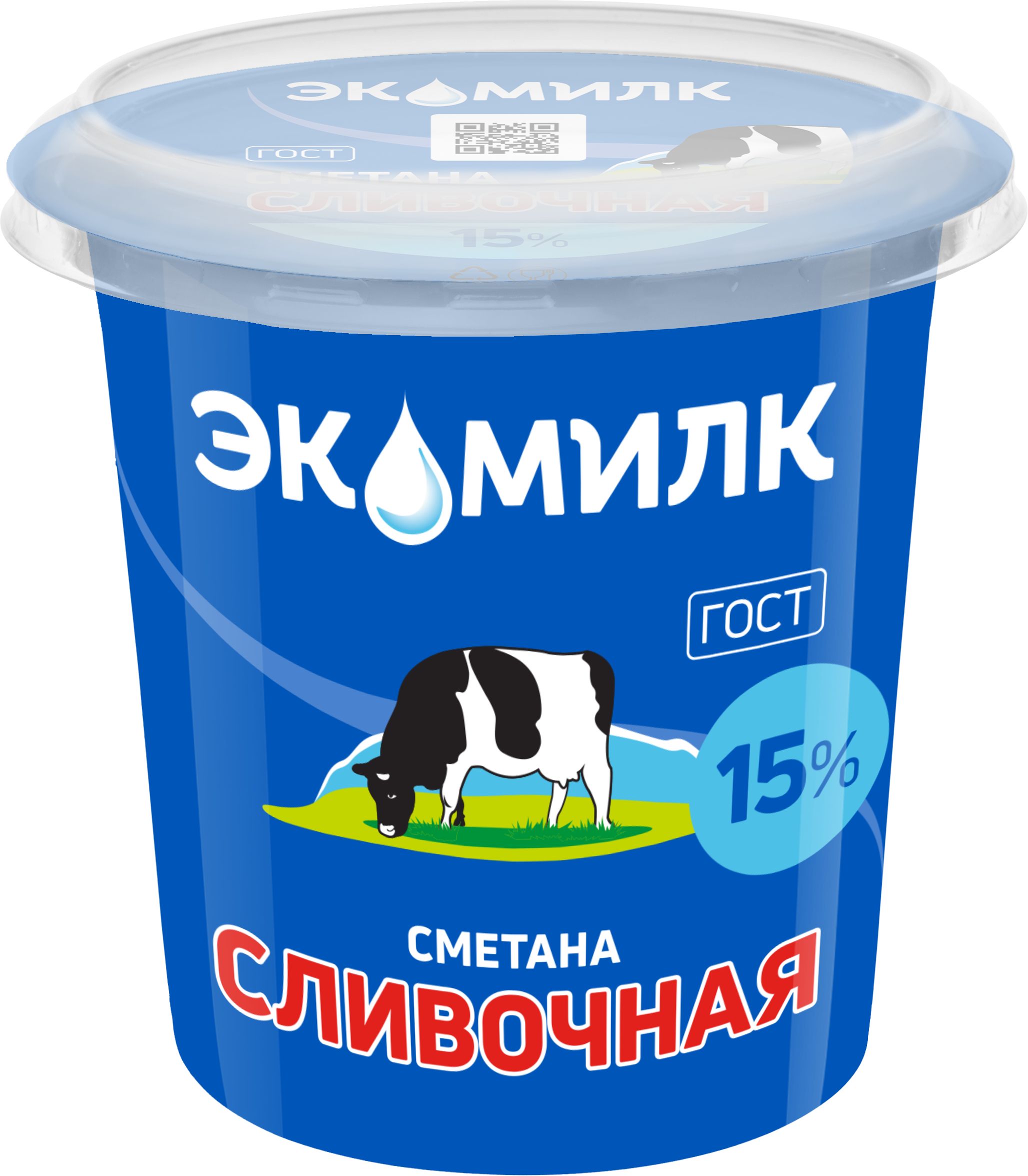 СметанаСливочная300г,Экомилк,15%