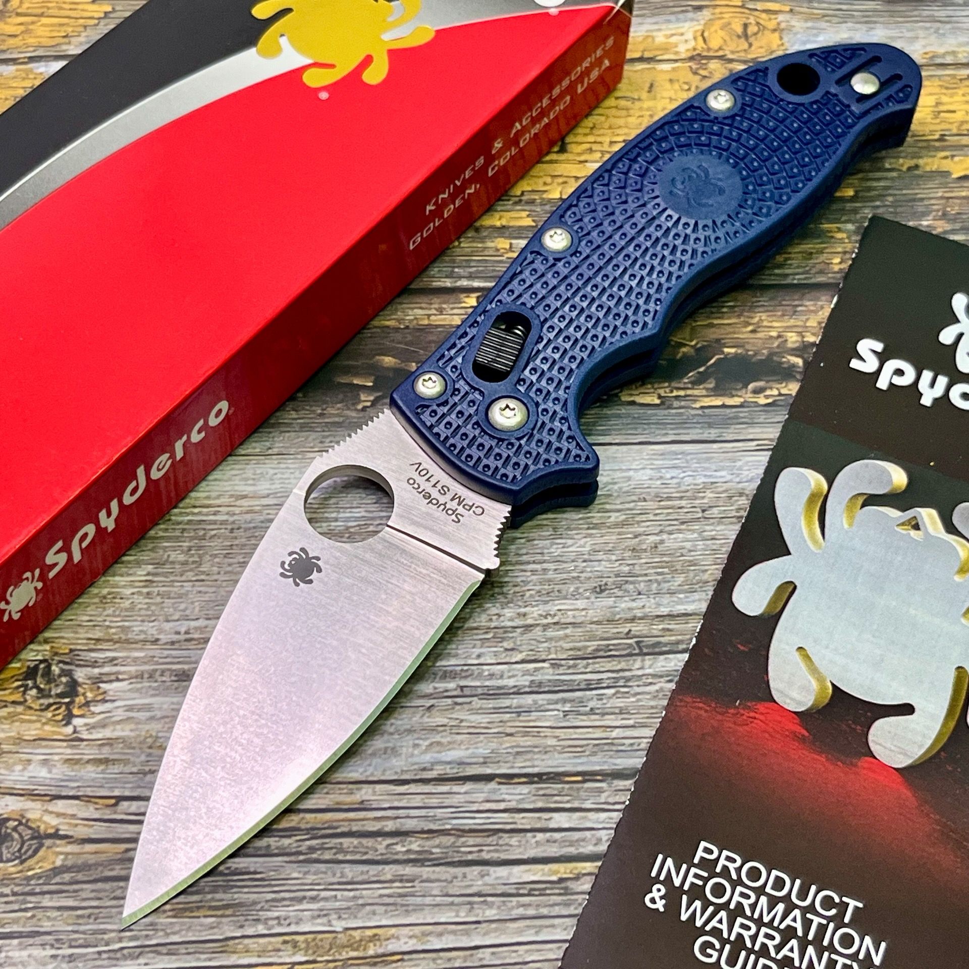 Нож складной Spyderco C101PDBL2 Manix 2, S110V Blade, Dark Blue Handle