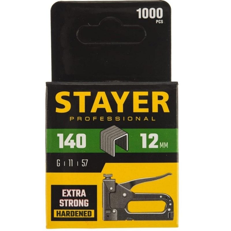 Скобы для степлера STAYER закаленные, тип 140, 12 мм, 1000 шт (31610-12)