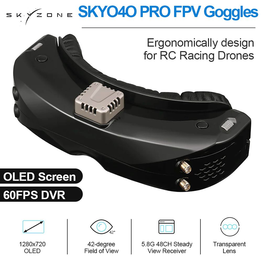 Приемник SKYZONE SKY04O PRO FPV Googles 5.8G 48-канальный приемник SteadyView, вид от первого лица,FPV ВИДЕО ОЧКИ