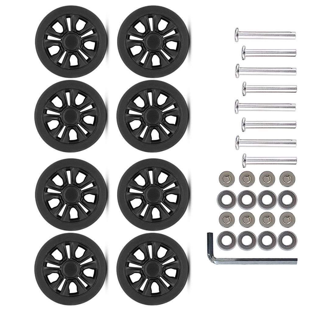 8 шт. сменные колеса для багажа 55x11 мм, двойные резиновые комплекты ремонта чемодана, простая установка