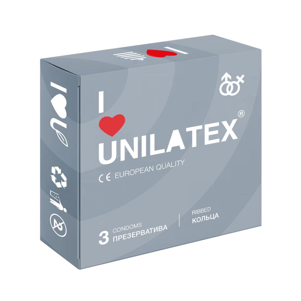 Презервативы UNILATEX Ribbed, 3 шт.