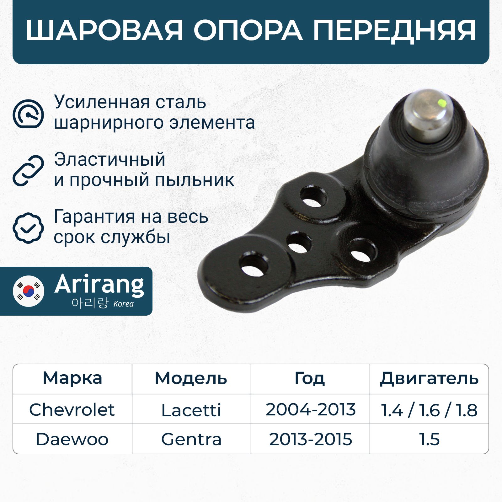 Шаровая опора Chevrolet Lacetti, Daewoo Gentra, Шевроле Лачетти Дэу Джентра / OEM 96490218