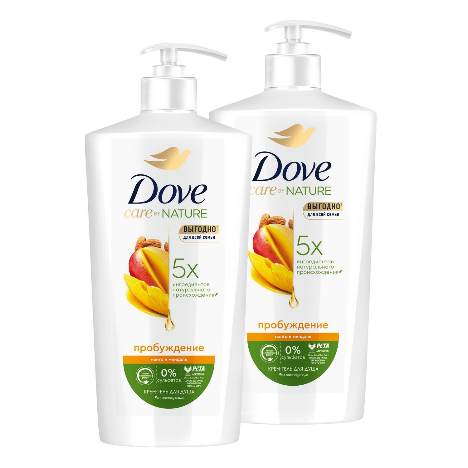 Dove Крем-<b>гель</b> <b>для</b> <b>душа</b> <b>Манго</b> и миндаль бессульфатный на основе ухаживающей...