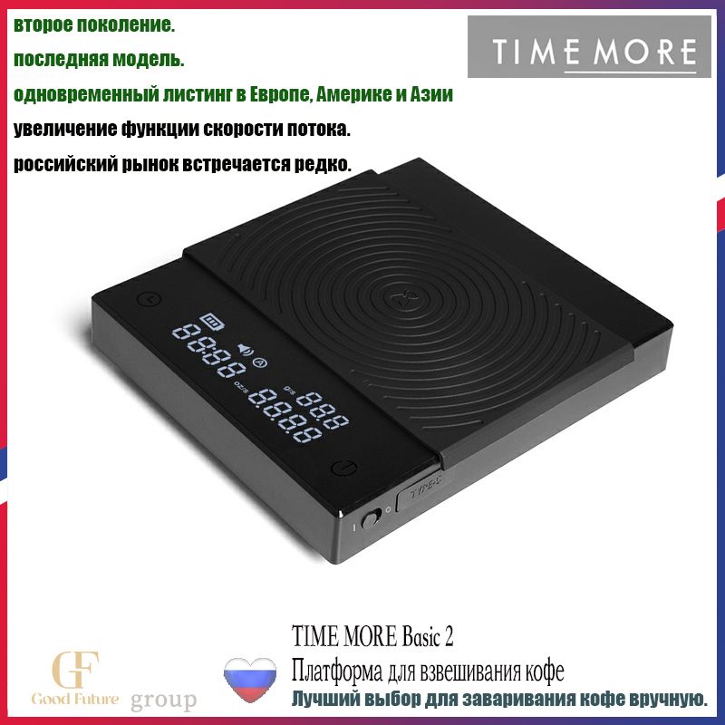 Timemore Электронные кухонные весы Basic 2, черный матовый