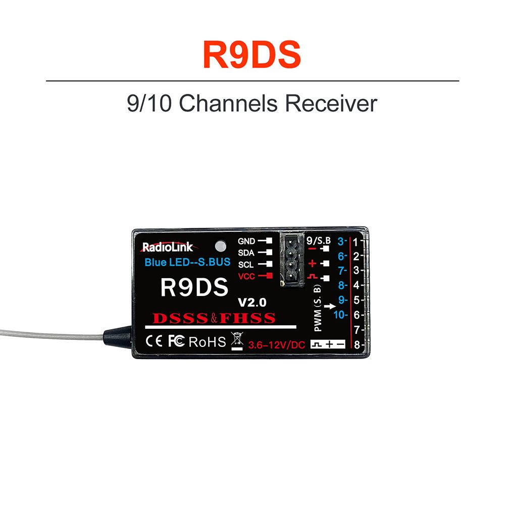 РадиоуправляемыйприемникRadioLinkR12DSR12DSMR9DSR6DSR6DSM2,4G69101112-канальныйприемникдляAT10AT9SAT9