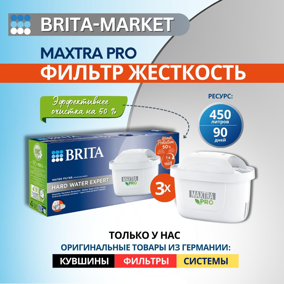 Фильтр для жесткой воды Брита BRITA Maxtra+ PRO Limescale 3 шт.