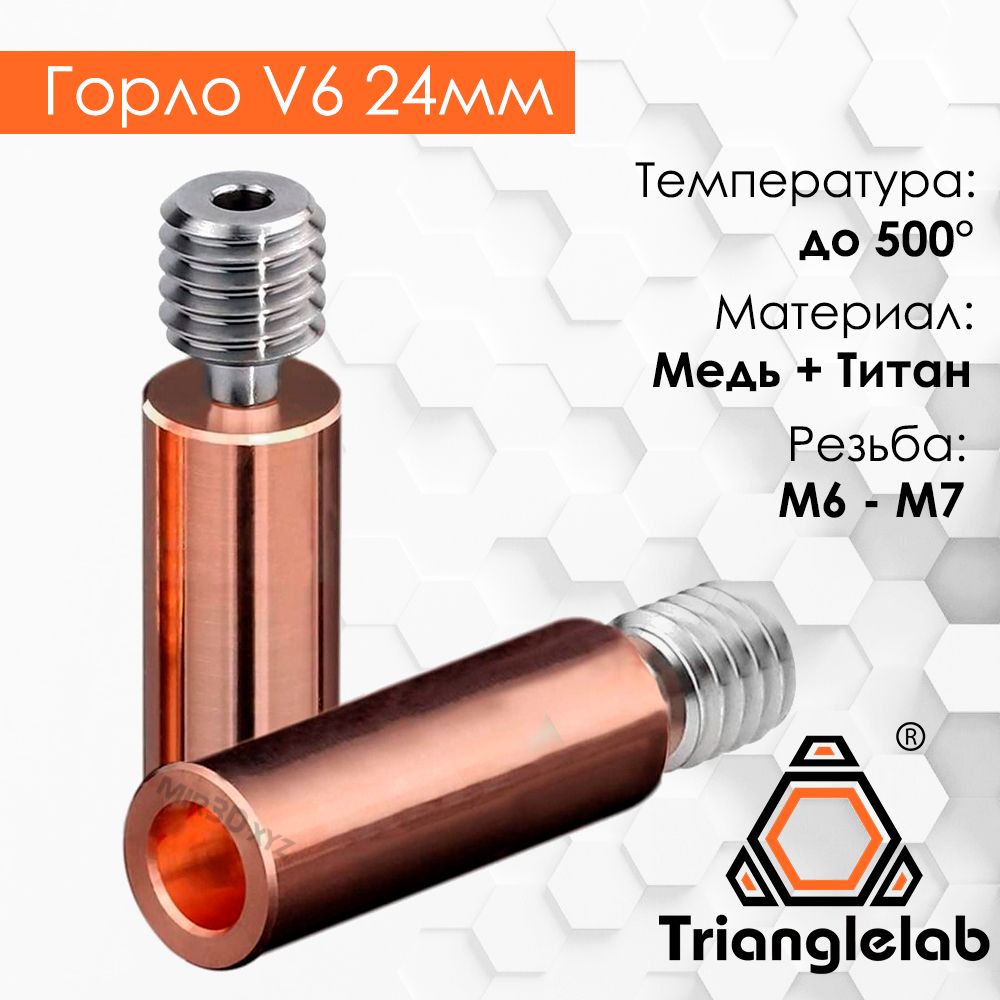 Горлобиметаллическое,термобарьерГЛАДКИЙбиметаллическиймедь+титанV624ммотTrianglelab