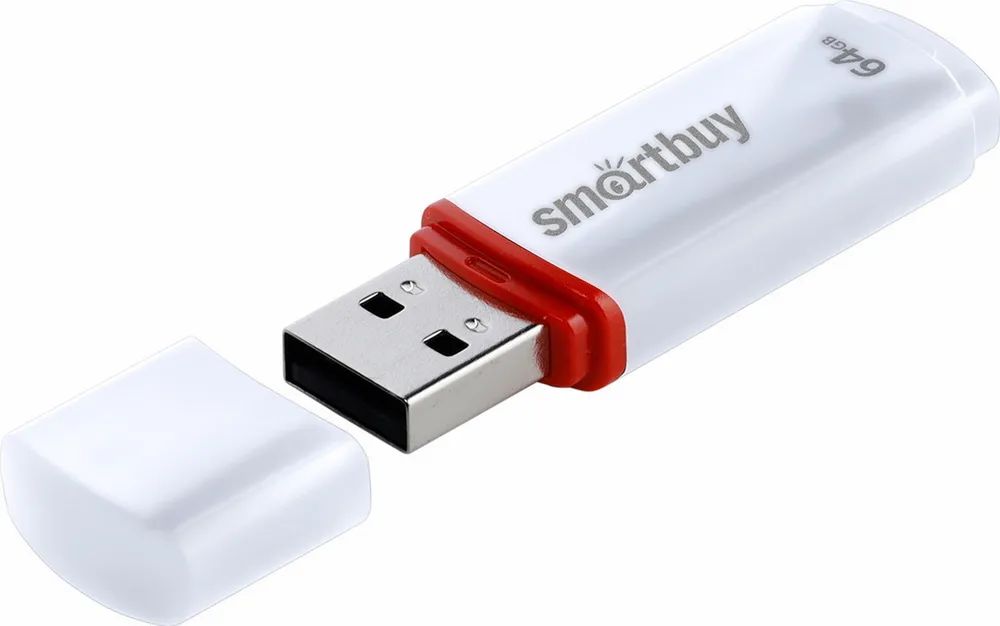 64 ГБ USB Флеш-накопитель Smartbuy Crown, белый