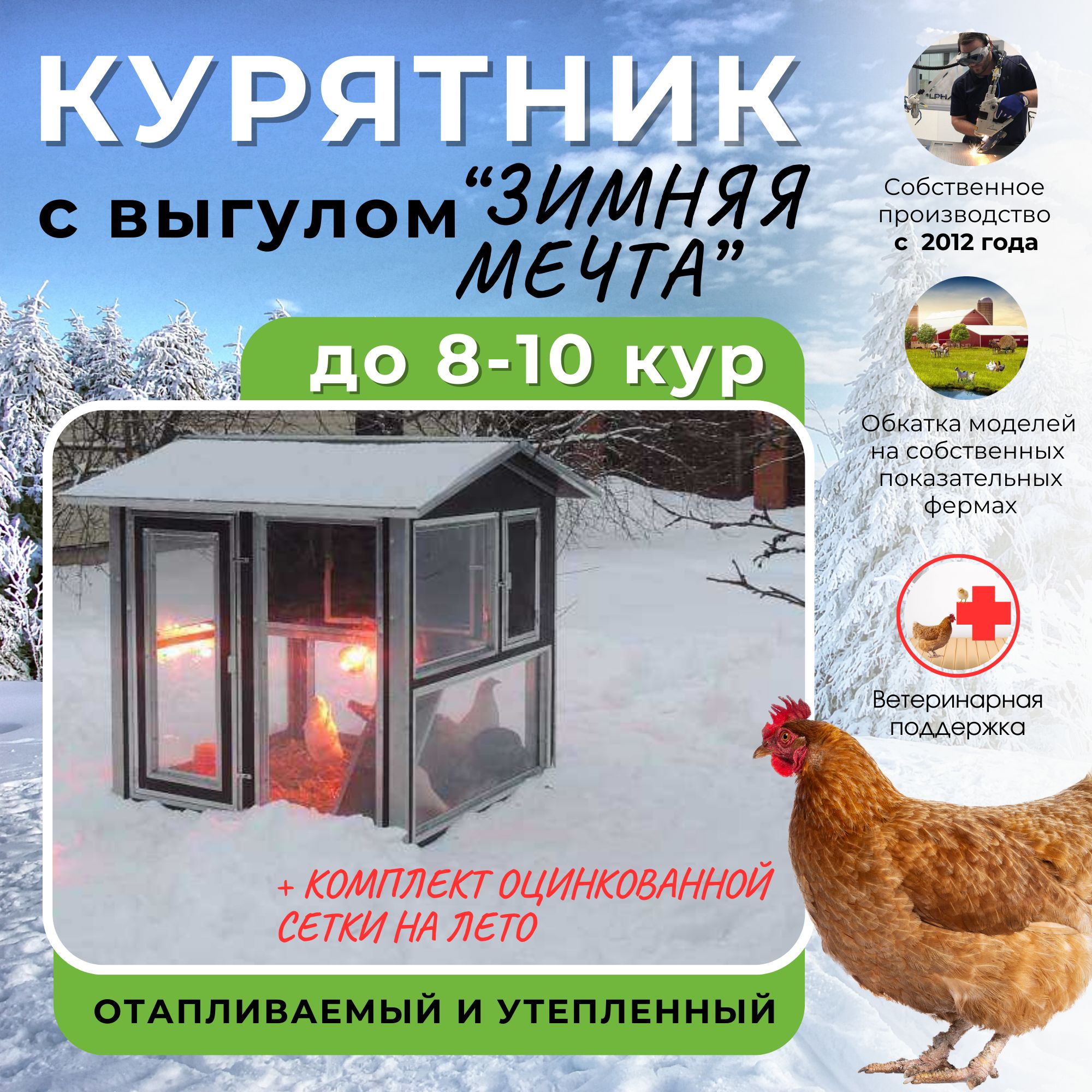 Всесезонный курятник на 20 кур своими руками