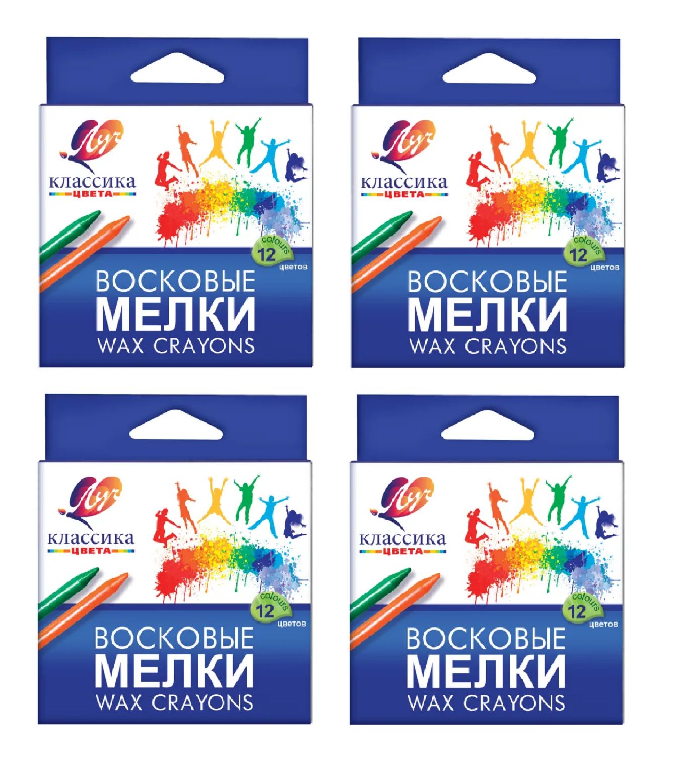 Восковые мелки Луч Классика, 12 цветов x 4 шт