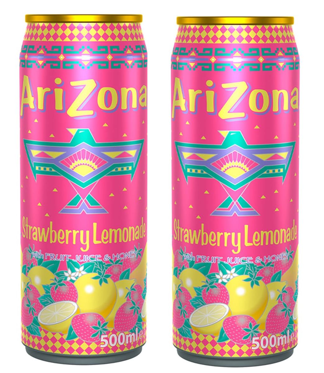 Напиток сокосодержащий Arizona Strawberry Lemonade Fruit Juice & Honey, 2 шт по 500 мл