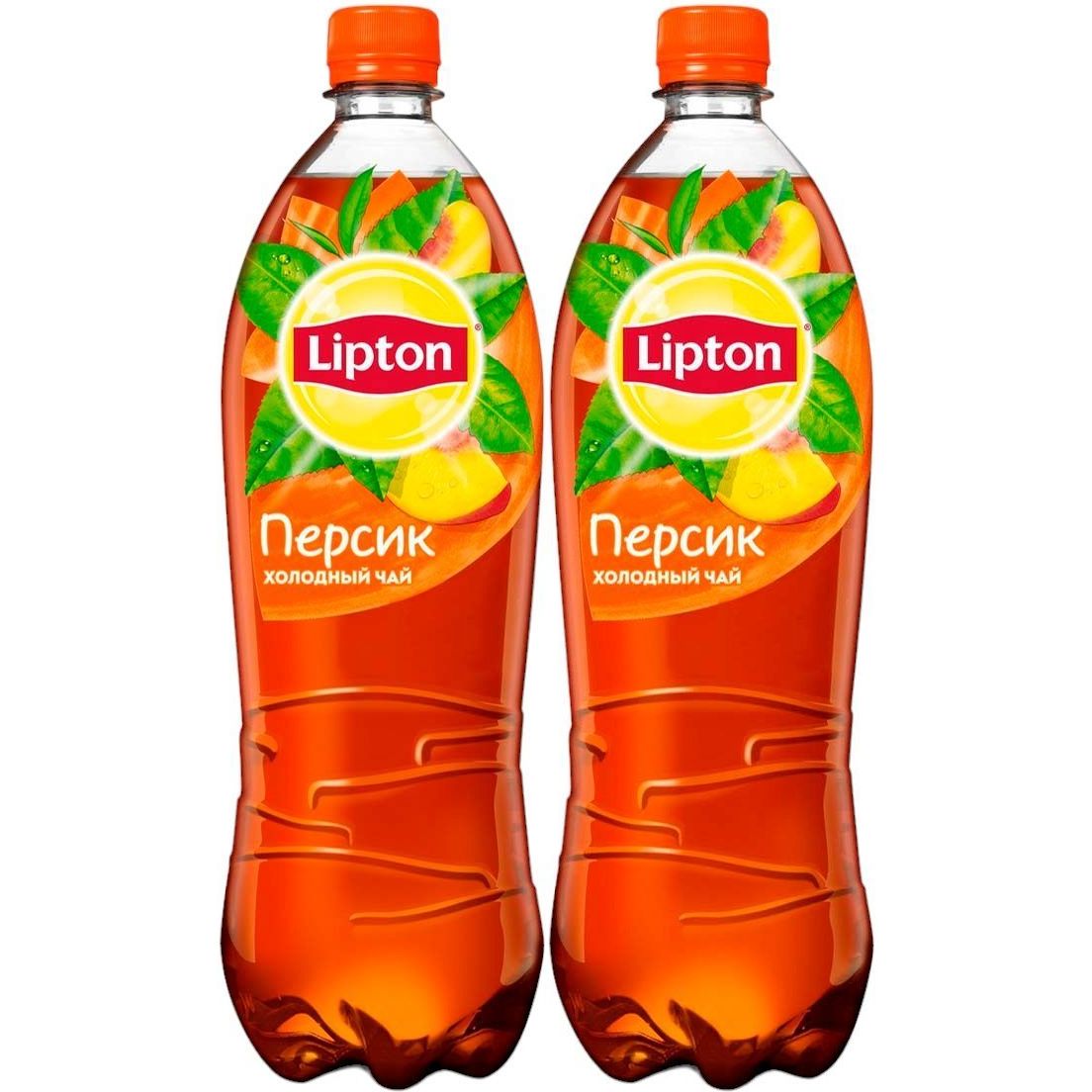 Холодный чай Lipton черный персик 1 л, набор: 2 штуки