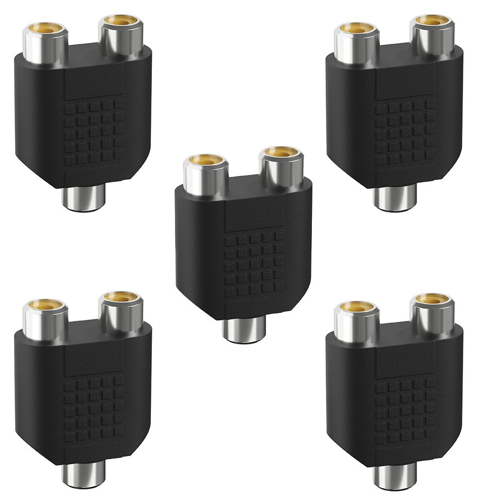 АудиопереходникадаптерGSMINRT68RCAтюльпан(F)-2xRCAтюльпан(F)разветвитель,5штук(Черный)