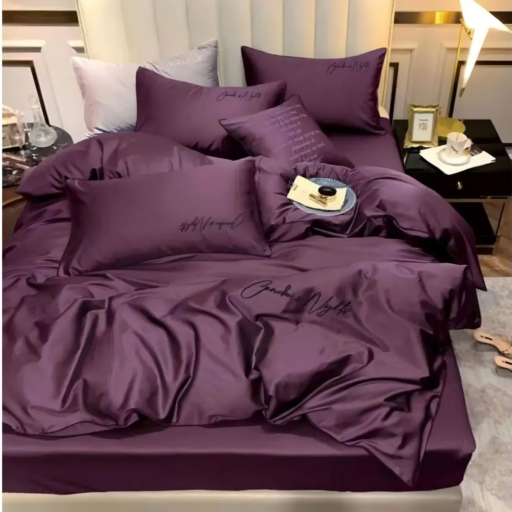 Сеть Модуль Комплект постельного белья, Хлопок, Сатин, Полуторный, наволочки 70x70