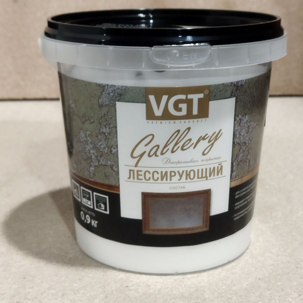 Лессирующий Состав Полупрозрачный VGT Gallery 0.9кг бесцветный