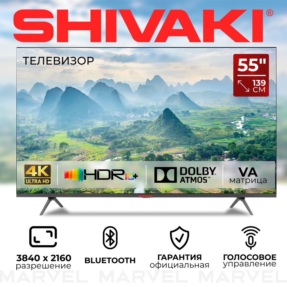 SHIVAKIТелевизор55"4KUHD,черный