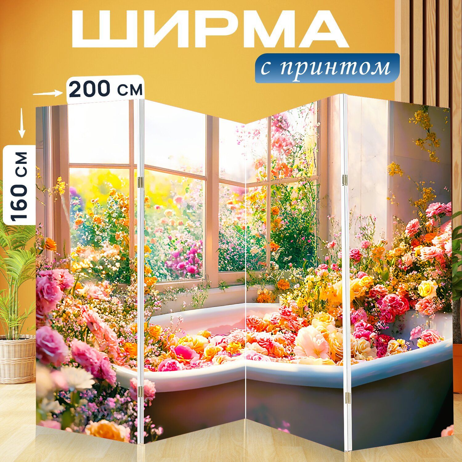 LotsPrints Ширма высота 160 см, ширина200 см.