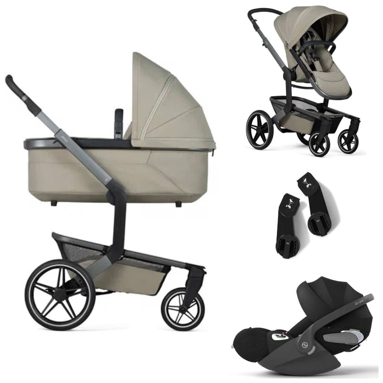 Коляска 3 в 1 JOOLZ DAY5 Sage Green c автокреслом Cybex Cloud T i-Size Sepia Black