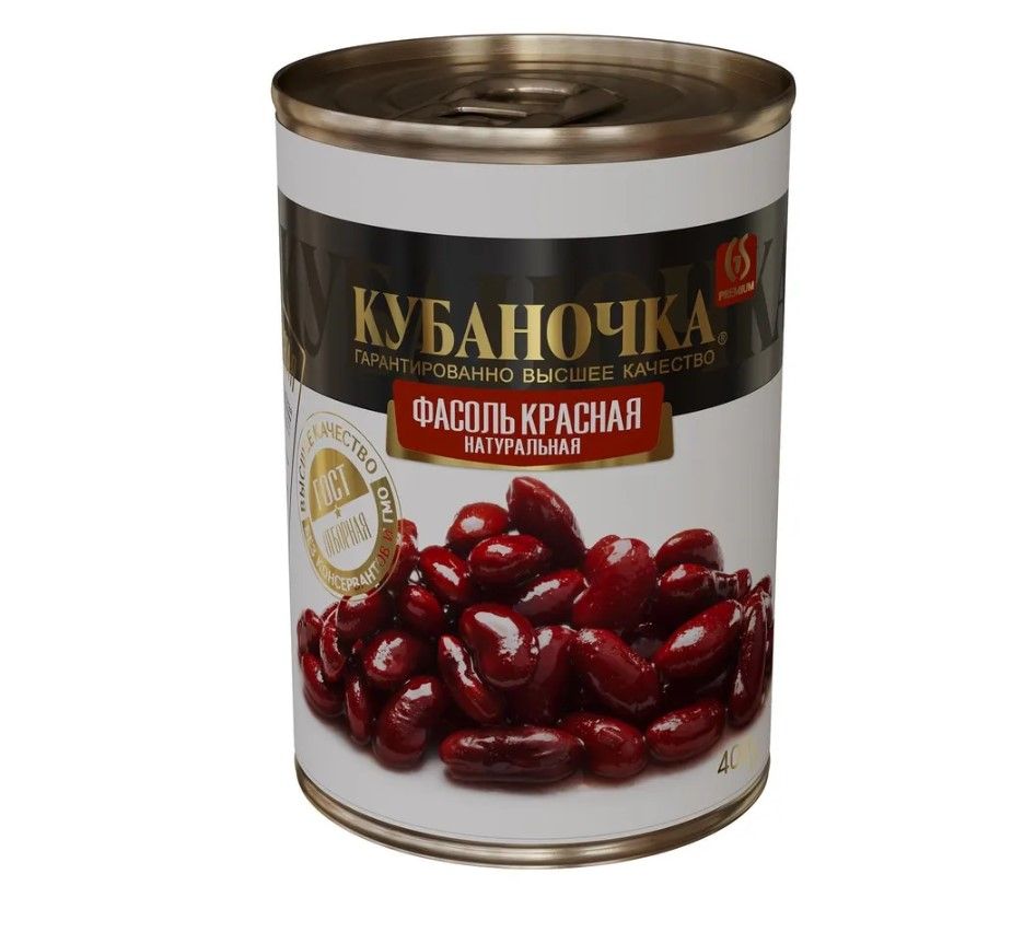 Фасоль красная натуральная "Кубаночка" 400гр ж/б 1/ 6 шт