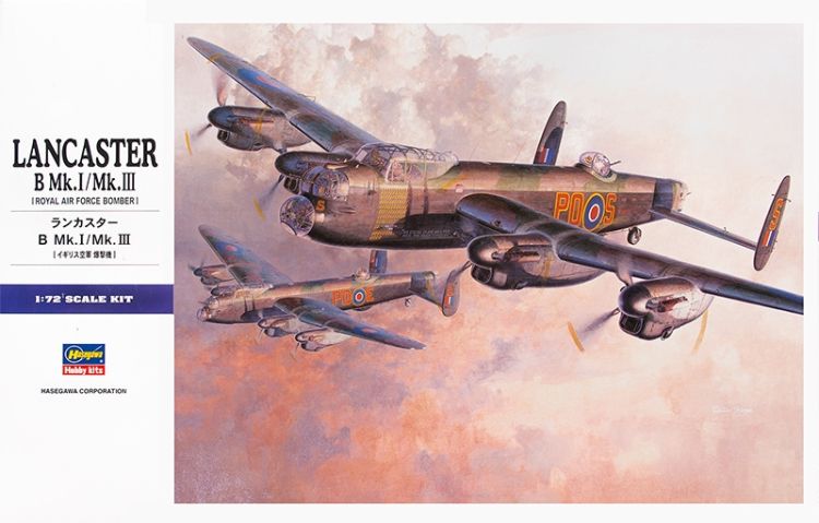 Сборная модель бомбардировщика Lancaster B Mk.I/Mk.III (1/72) 00553 Hasegawa H-E23