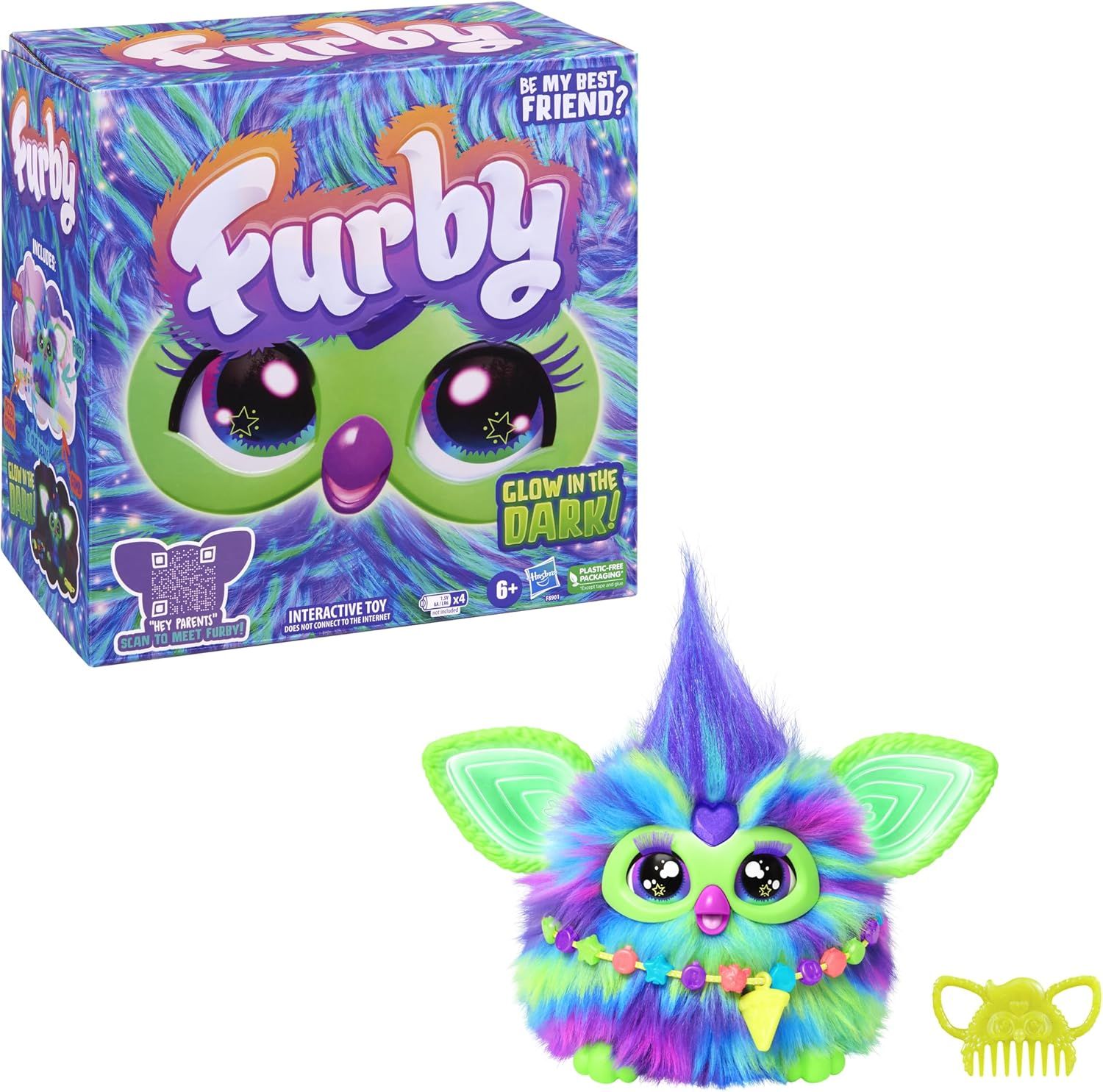 Игрушка интерактивная Ферби Furby Coral, светится в темноте Glow in The Dark