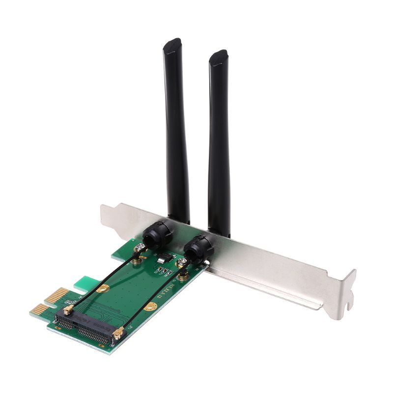 Беспроводная сетевая карта Wi - Fi Mini PCI - E Express Переходный адаптер PCI - E 2 антенна Внешний ПК