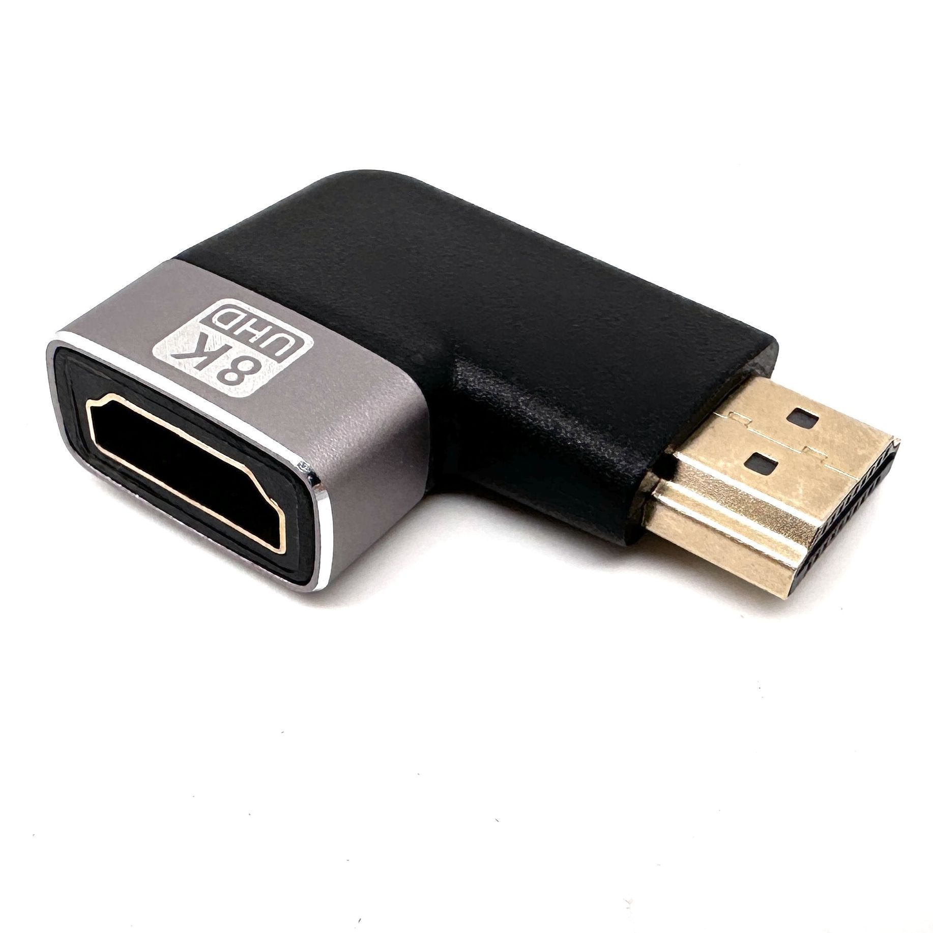 Переходник HDMI-HDMI 8K штекер-гнездо угловой, правый