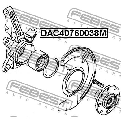 Подшипник ступицы MITSUBISHI COLT/COLT PLUS Z23A 2003.06- GE передний 40x76x38 FEBEST DAC40760038M