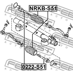 Пыльник р/рейки NISSAN MURANO Z50 2002.09-2007.10 CA NRKB-S51 FEBEST FEBEST NRKB-S51