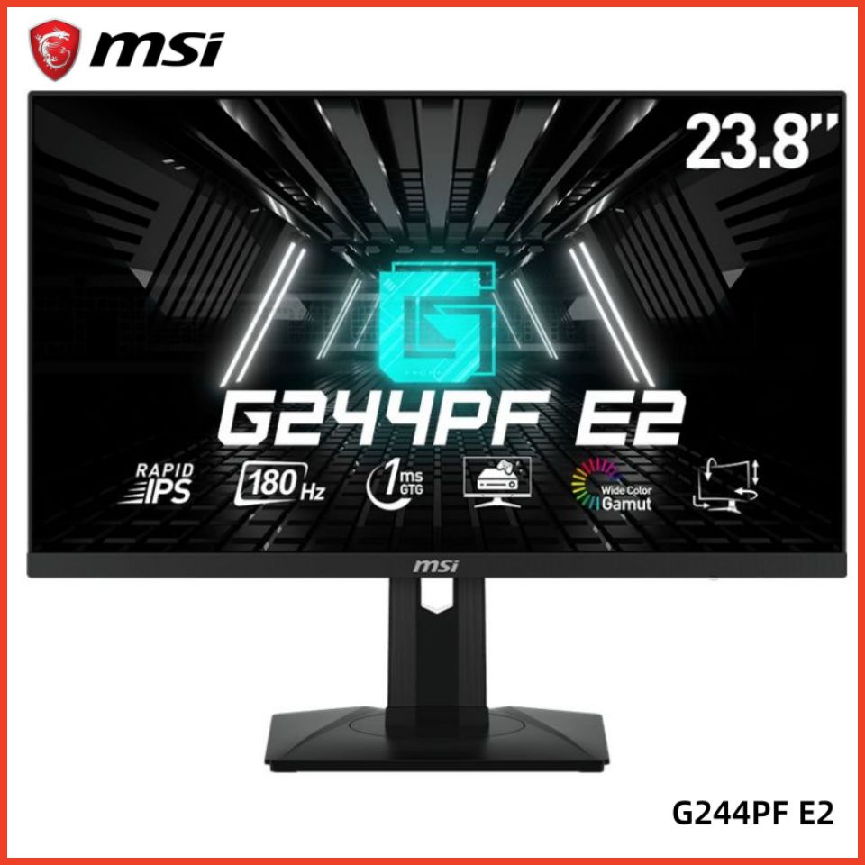 MSI24"МониторG244PFE2/Adaptive-Sync/180Hz/1msGTG/RapidIPS/1920x1080(FHD),черный