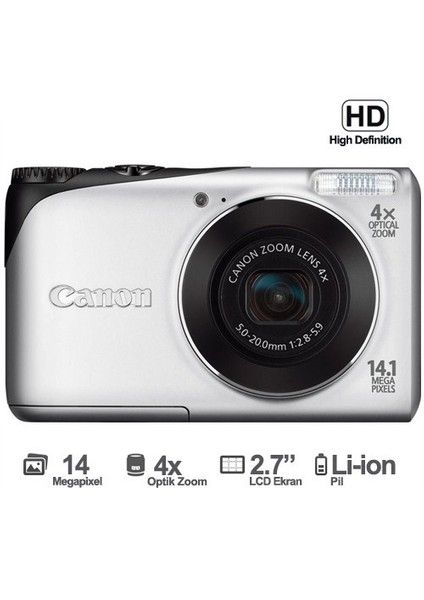 фотоаппарат Canon DSC Powershot A2200 14,1 МП с диагональю 2,7 дюйма и ЖК-дисплеем высокой четкости