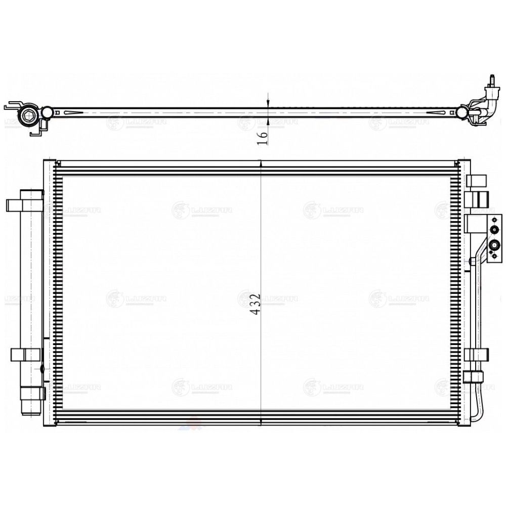 Радиатор кондиционера Kia Sorento (09-) 2.4i (выпуск с 2012г.) Luzar LUZAR LRAC 0861