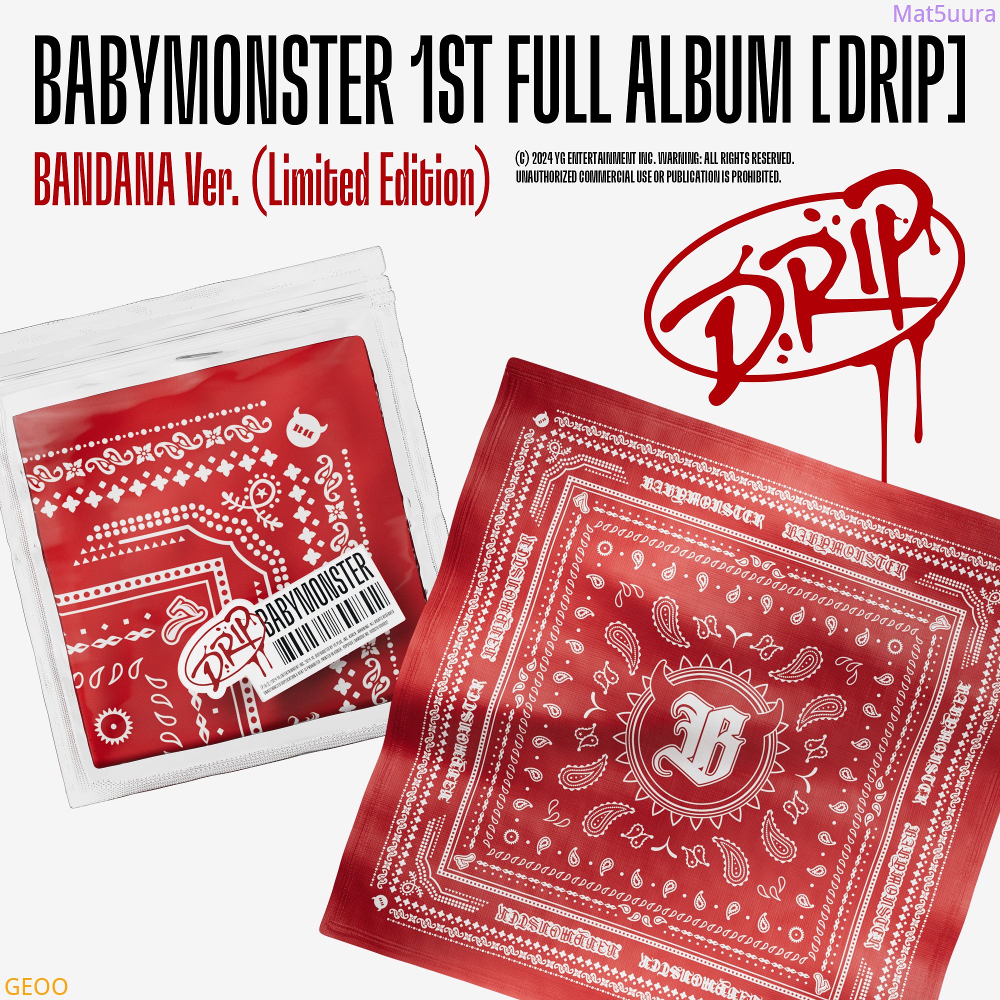 Альбом BABYMONSTER - 1st FULL ALBUM DRIP BANDANA Ver. (Limited Edition)