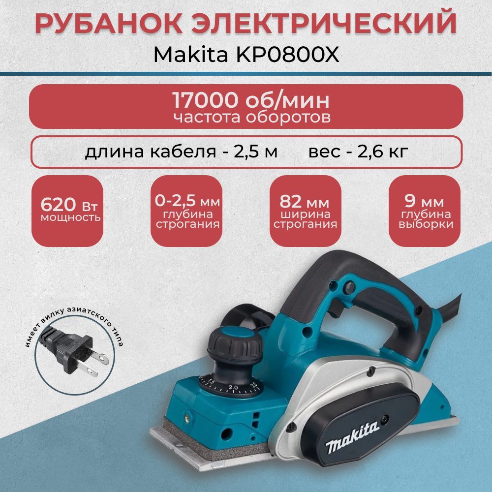 Оригинал Рубанок электрический Makita KP0800X