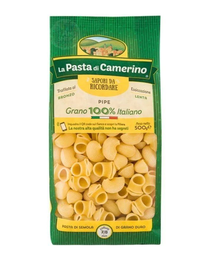 Изделия макаронные рожки из твёрдых сортов пшеницы La Pasta di Camerino 500 г, Италия