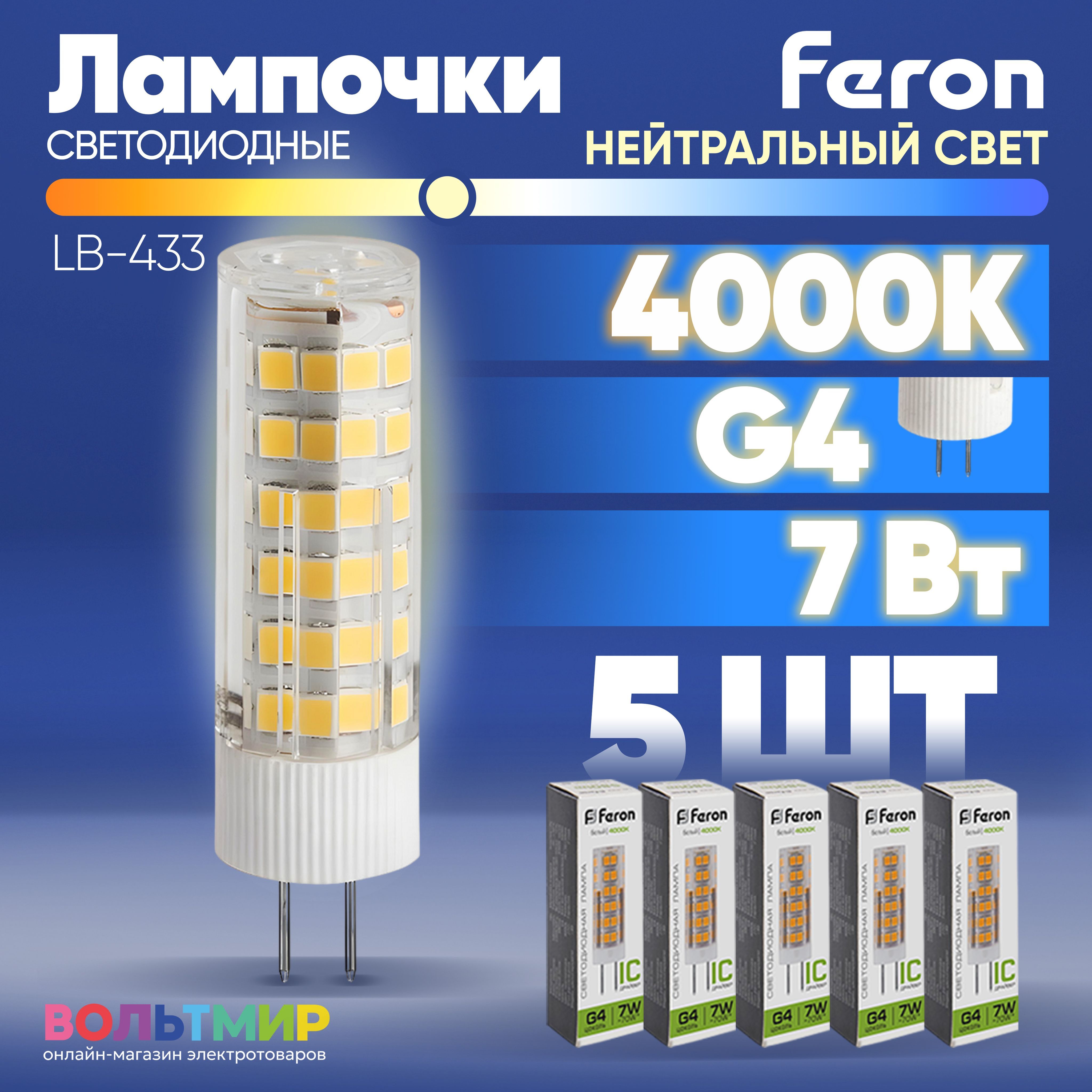 ЛампасветодиоднаяFeronLB-433G47W4000K258645штук